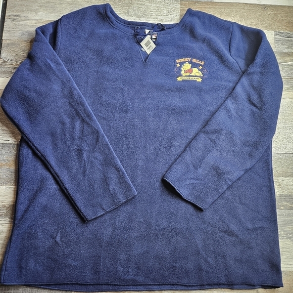 Disney Winnie The Pooh VINTAGE NEW Fleece Pullover Women's XXL Navy Blue - Picture 1 of 9